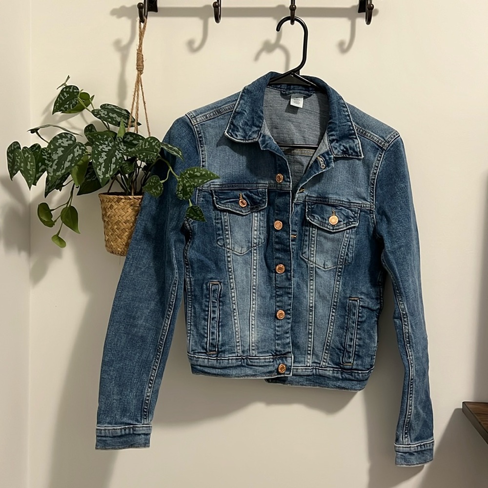 H&M Blue Washed Denim Jacket